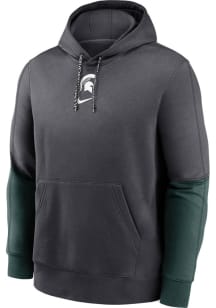 Mens Michigan State Spartans Grey Nike Team Issue Club Hooded Sweatshirt