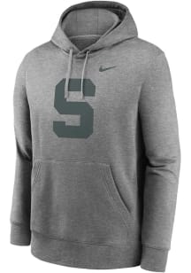 Nike Michigan State Spartans Mens Grey Alternate Logo Long Sleeve Hoodie