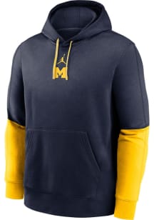 Mens Michigan Wolverines Navy Blue Nike Jordan Team Issue Club Hooded Sweatshirt