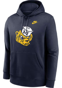 Mens Michigan Wolverines Blue Nike Legacy Club Hooded Sweatshirt