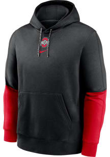 Mens Ohio State Buckeyes Black Nike Team Issue Club Hooded Sweatshirt