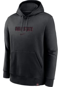 Mens Ohio State Buckeyes Black Nike Statement Club Hooded Sweatshirt