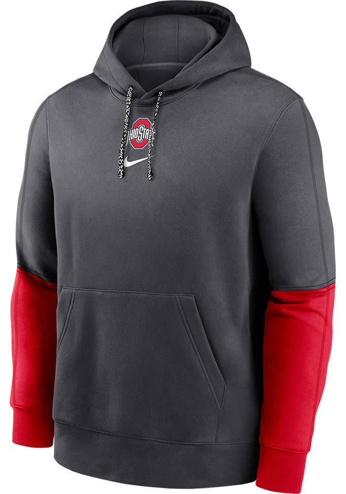 Nike Ohio State Buckeyes Mens Team Issue Club Long Sleeve Hoodie