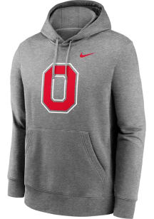 Mens Ohio State Buckeyes Grey Nike Alternate Logo Hooded Sweatshirt