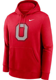 Mens Ohio State Buckeyes Red Nike Alternate Logo Hooded Sweatshirt