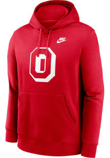 Mens Ohio State Buckeyes Red Nike Legacy Club Hooded Sweatshirt