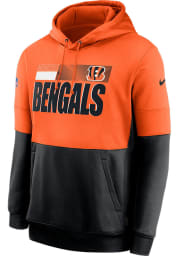 Nike Cincinnati Bengals Mens Orange Sideline Therma Team Name Hood
