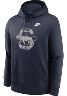 Mens Penn State Nittany Lions Navy Blue Nike Legacy Club Hooded Sweatshirt