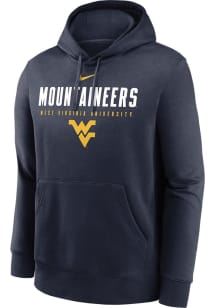 Nike West Virginia Mountaineers Mens Navy Blue Dynamic Mascot Long Sleeve Hoodie