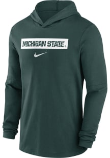 Mens Michigan State Spartans Green Nike Sideline Long Sleeve Hoodie