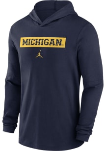 Mens Michigan Wolverines Navy Blue Nike Sideline Jordan Long Sleeve Hoodie