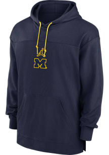 Nike Michigan Wolverines Mens Navy Blue Sideline Jersey Jordan Hood