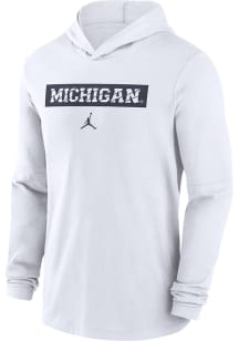 Nike Michigan Wolverines Mens White Sideline Jordan Hood