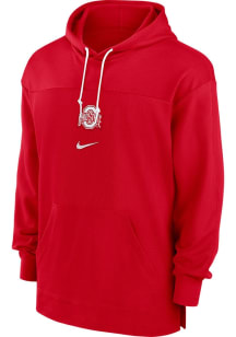 Mens Ohio State Buckeyes Red Nike Sideline Jersey Long Sleeve Hoodie