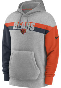 Nike Chicago Bears Mens Grey Wordmark Heritage Hood