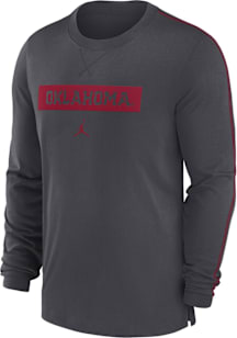 Nike Oklahoma Sooners Anthracite Team Issue Player Jordan Long Sleeve T-Shirt