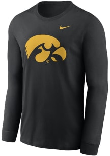 Nike Iowa Hawkeyes Black Primary Logo Long Sleeve T Shirt