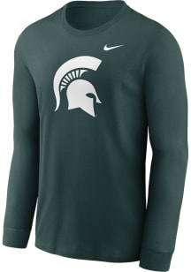 Mens Michigan State Spartans Green Nike Primary Logo Tee