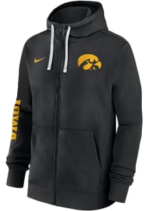 Mens Iowa Hawkeyes Black Nike Team Issue Club Long Sleeve Full Zip Jacket