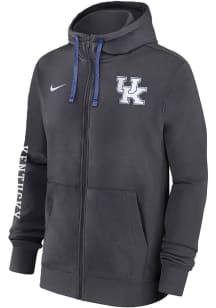 Nike Kentucky Wildcats Mens Grey Team Issue Club Long Sleeve Full Zip Jacket