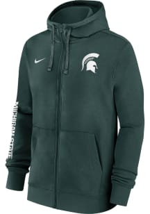 Mens Michigan State Spartans Green Nike Team Issue Club Long Sleeve Full Zip Jacket