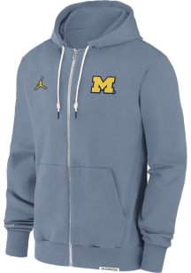 Mens Michigan Wolverines Navy Blue Nike Jordan Sideline Player Long Sleeve Full Zip Jacket