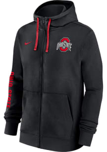 Mens Ohio State Buckeyes Black Nike Team Issue Club Long Sleeve Full Zip Jacket