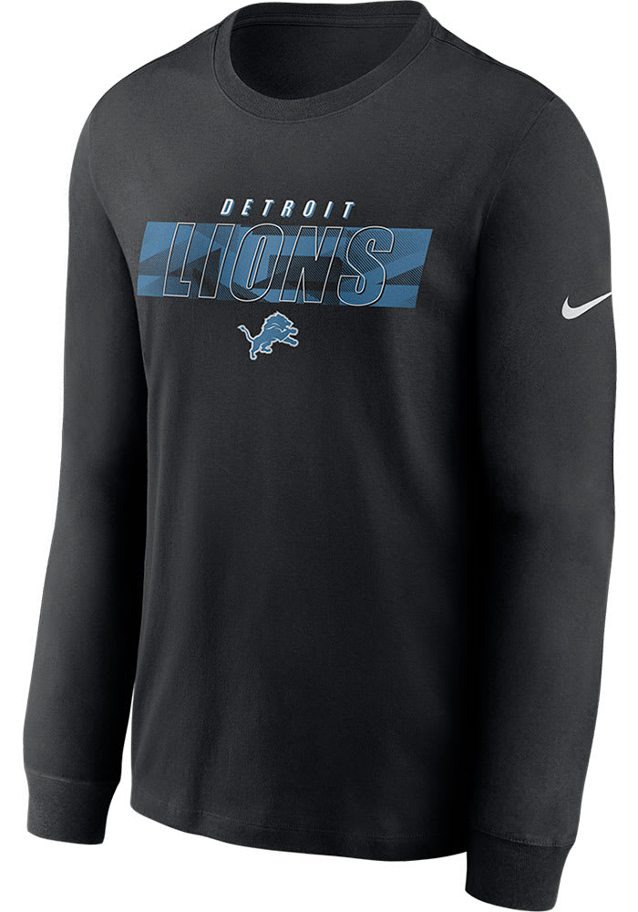 Nike Detroit Lions Black Playbook Long Sleeve T Shirt