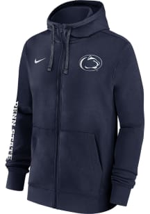 Mens Penn State Nittany Lions Navy Blue Nike Team Issue Club Long Sleeve Full Zip Jacket