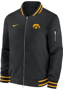 Nike Iowa Hawkeyes Mens Black Sideline Bomber Medium Weight Jacket