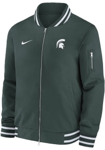 Mens Michigan State Spartans Green Nike Sideline Bomber Medium Weight Jacket