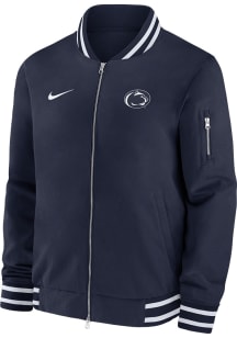 Mens Penn State Nittany Lions Navy Blue Nike Sideline Bomber Medium Weight Jacket