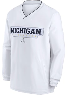 Mens Michigan Wolverines White Nike Sideline Windshirt Jordan Pullover Jackets