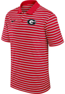 Nike Georgia Bulldogs Mens Red Stripe Short Sleeve Polo