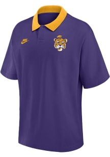 Nike LSU Tigers Mens Purple Legacy Jersey Short Sleeve Polo