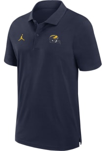 Mens Michigan Wolverines Navy Blue Nike Sideline Woven Jordan Short Sleeve Polo Shirt