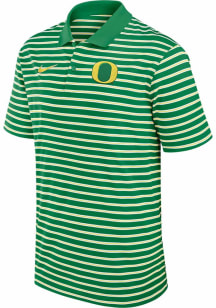 Mens Oregon Ducks Green Nike Stripe Short Sleeve Polo Shirt