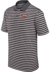 Nike Texas Longhorns Mens Grey Stripe Short Sleeve Polo