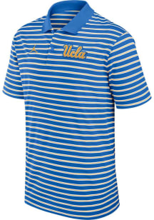 Mens UCLA Bruins Blue Nike Jordan Stripe Short Sleeve Polo Shirt