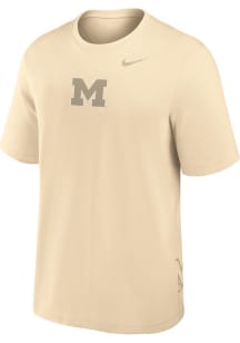 Michigan Wolverines White Nike Primary Statement Premium Short Sleeve Fashion T Shirt