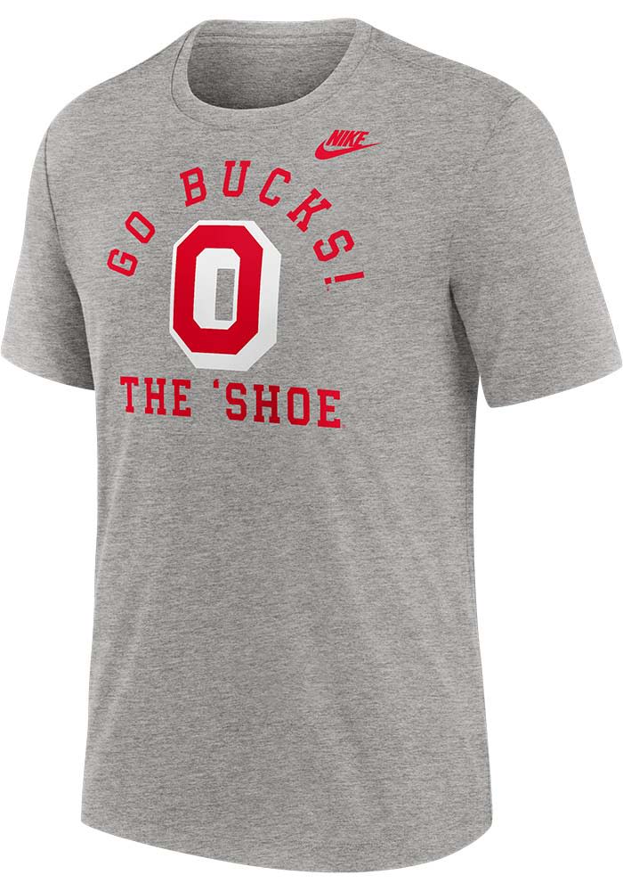 Nike Ohio State Buckeyes Grey Stadium Pride Short Sleeve Fashion T Shirt