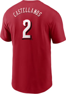 Nick Castellanos Cincinnati Reds Red Name Number Short Sleeve Player T Shirt