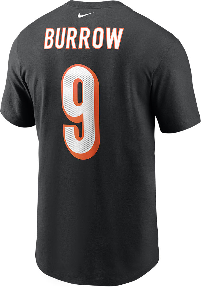 Men's Nike Joe Burrow Black Cincinnati Bengals Player Name & Number T-Shirt