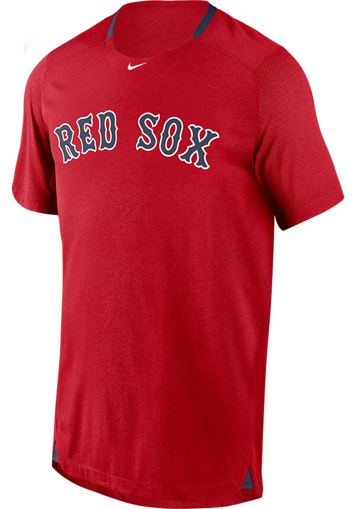 Nike Boston Red Sox Red Breathe Short Sleeve T Shirt