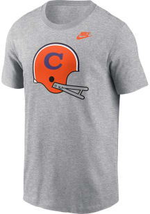 Nike Clemson Tigers Grey Football Helmet Short Sleeve T Shirt