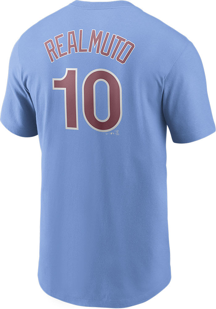JT Realmuto Philadelphia Phillies Light Blue Name Number Short Sleeve Player T Shirt