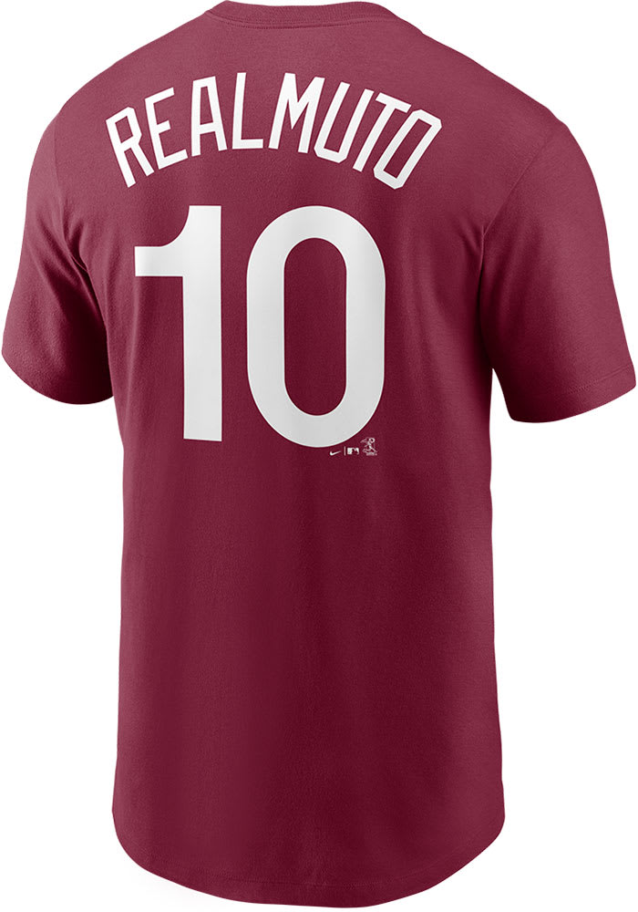 JT Realmuto Philadelphia Phillies Maroon Name Number Short Sleeve Player T Shirt