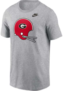 Nike Georgia Bulldogs Grey Football Helmet Short Sleeve T Shirt