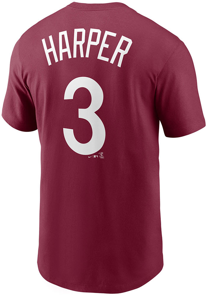 Bryce Harper #3 Philadelphia Phillies Player Name & Number T-Shirt