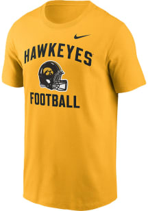 Iowa Hawkeyes Gold Nike Football Helmet Short Sleeve T Shirt
